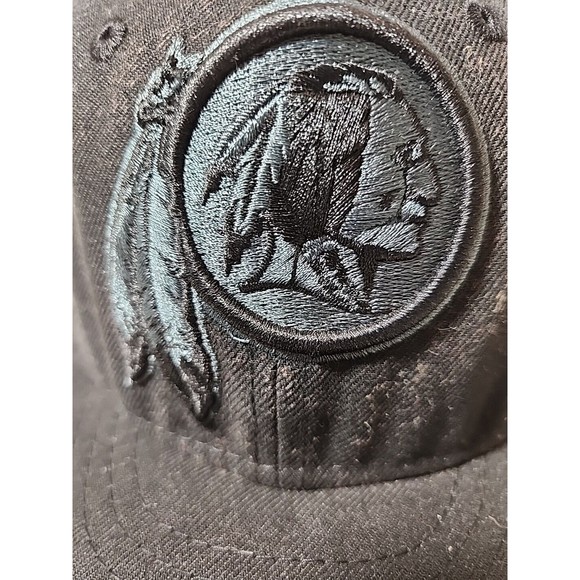 Washington Redskins Adult New Era Black Authenic Cap Hat Fitted‎ 6 panel RARE - Picture 2 of 7